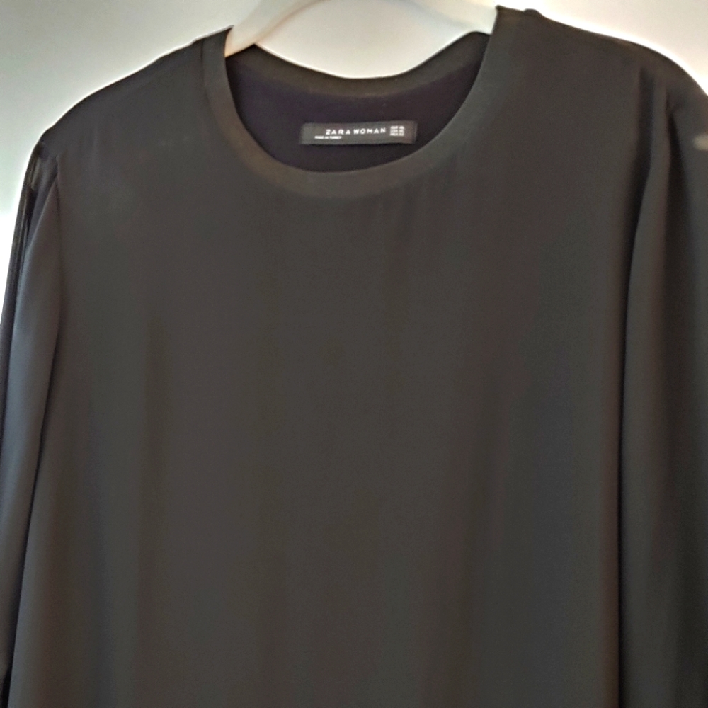 Black mixed media tunic
